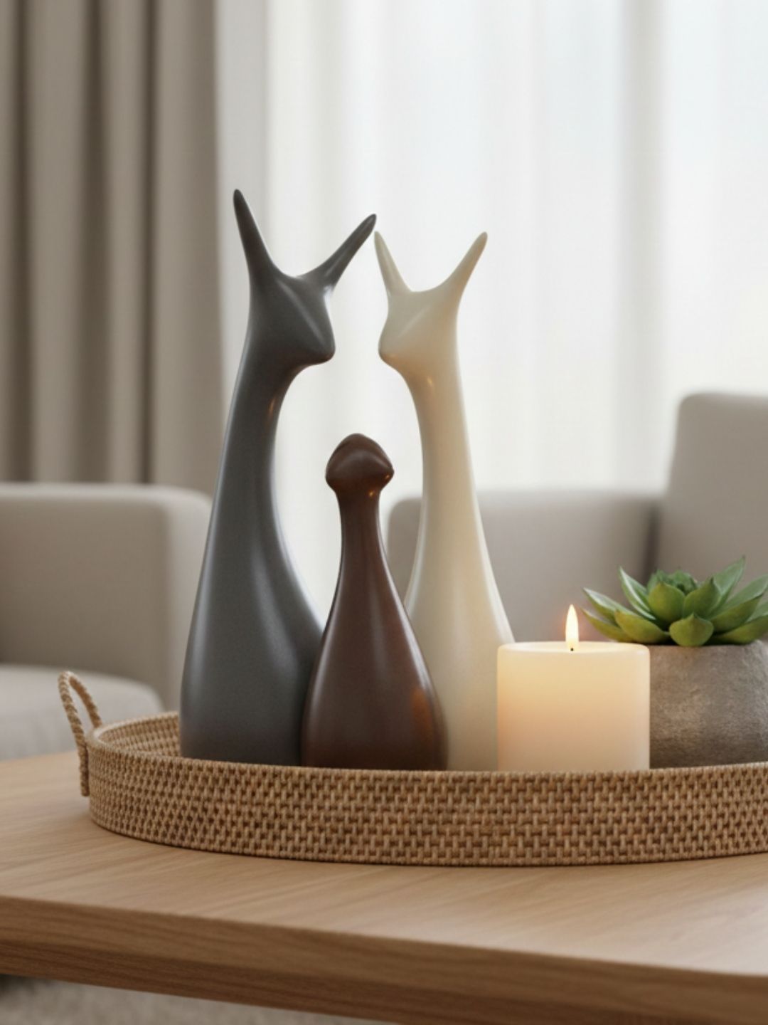 Kreative Arts Grey Figurine Showpiece-image-29