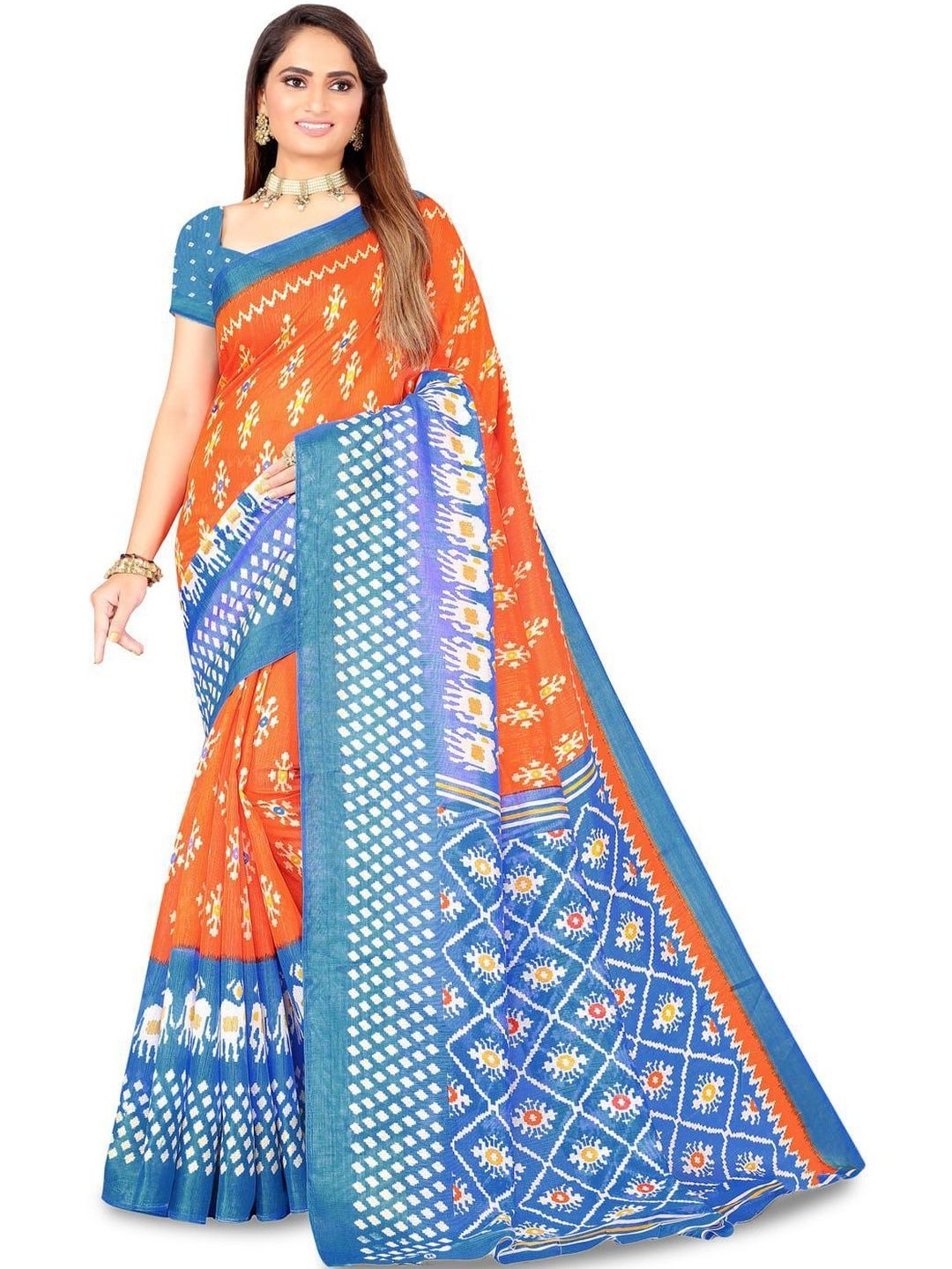 Varutex Floral Ikat Saree-picture-41
