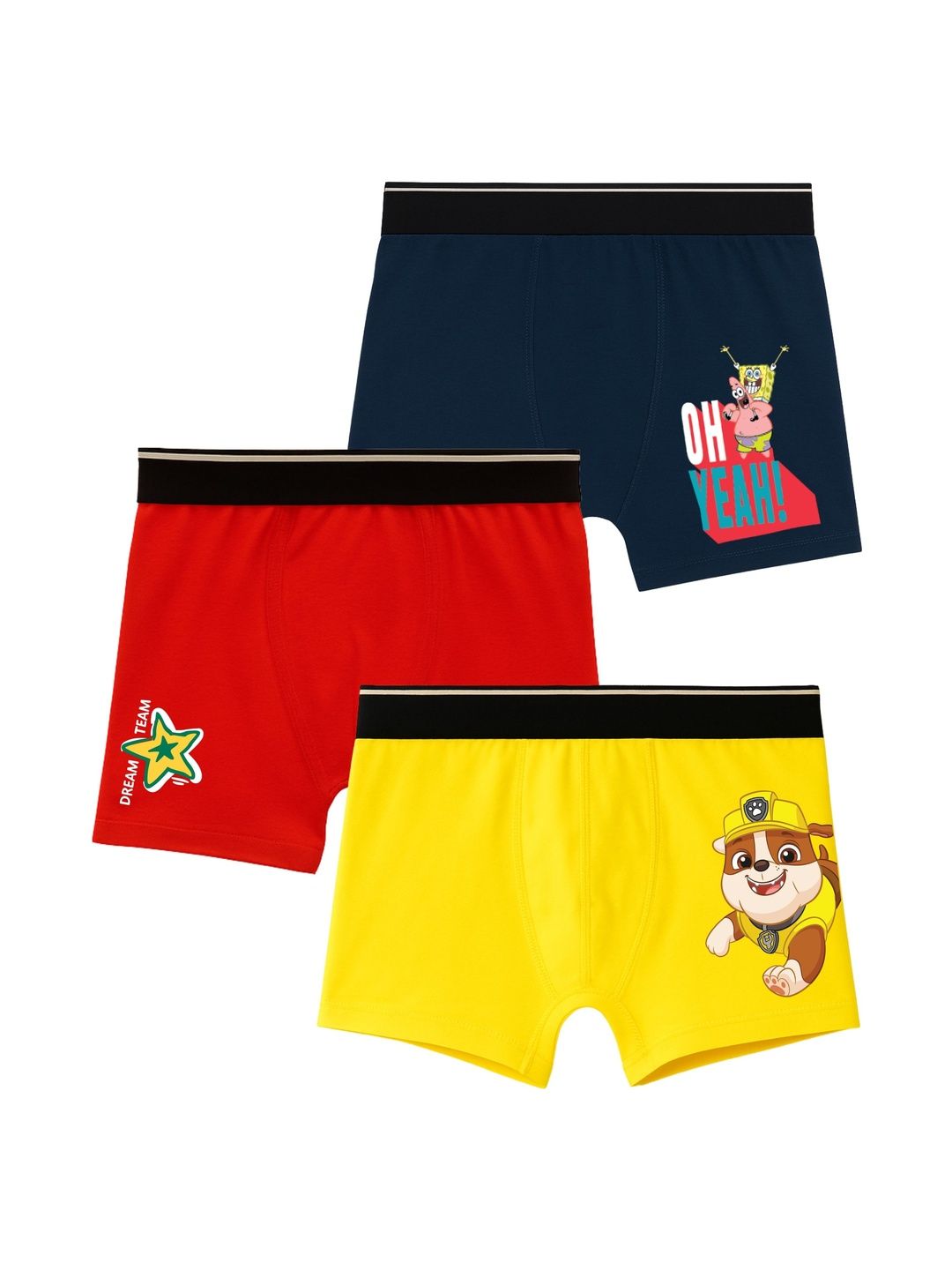 Button Bear Boys Pack of 3 Cotton Blend Blend Assorted Printed Trunks-picture-10