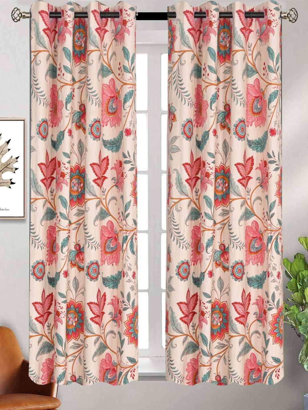 RRC Red & Cream-Coloured Set of 2 Floral Window-picture-43