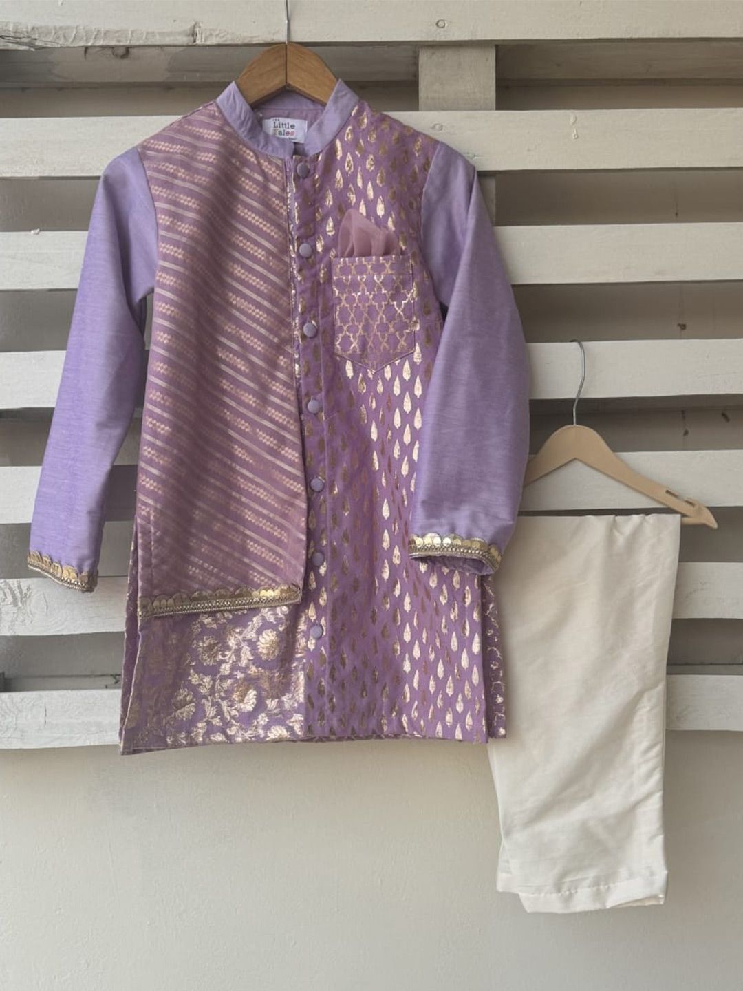 The Little Tales Boys Regular Gotta Patti Kurta with Pyjamas-image-47