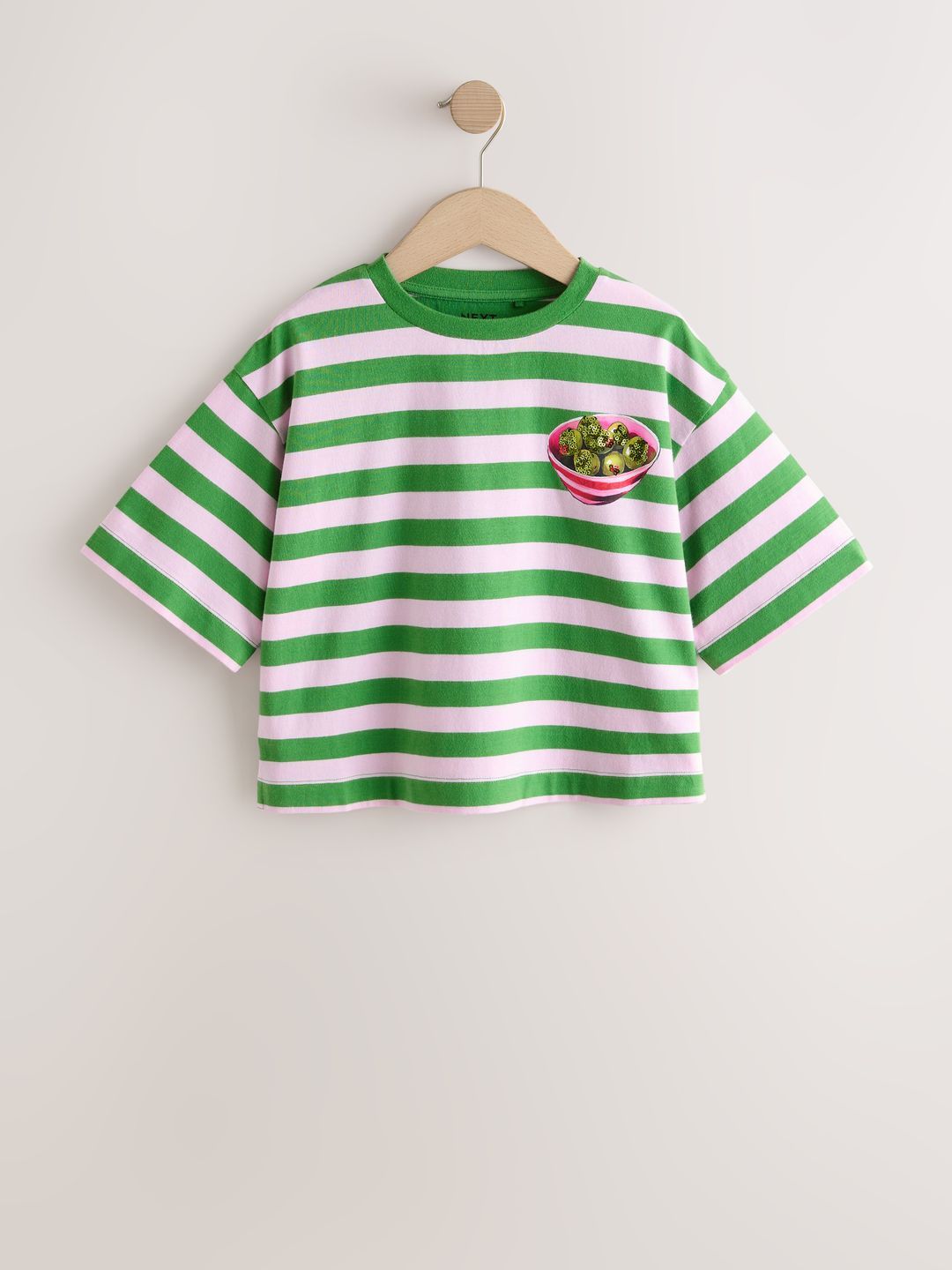 NEXT Girls Pure Cotton Striped T-shirt-picture-38