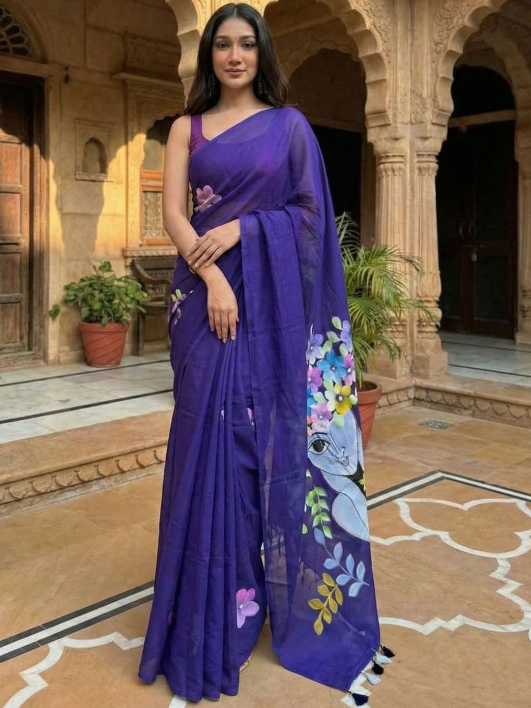 KALINI Floral Pure Cotton Saree-picture-11