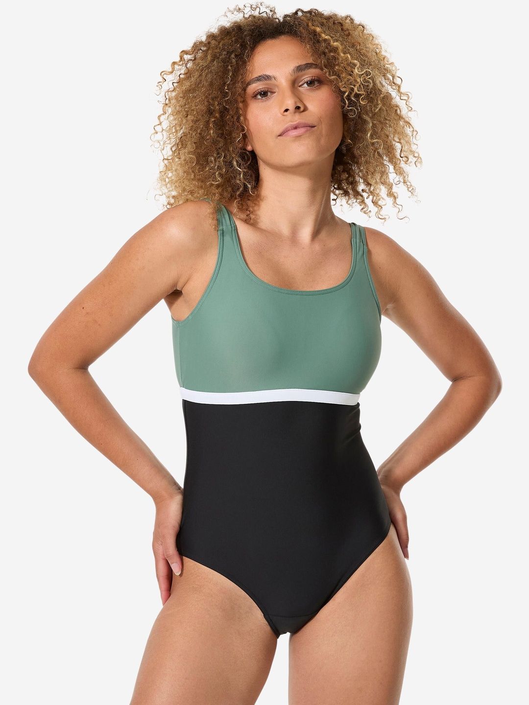 Decathlon Colourblocked Shoulder Straps Bodysuit Swimwear-image-41