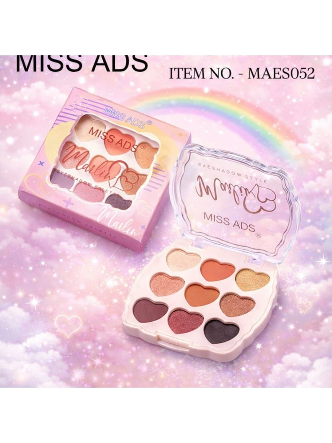 MISS ADS Heart Eyeshadow Palette - 15 g - Shade -01-image-42