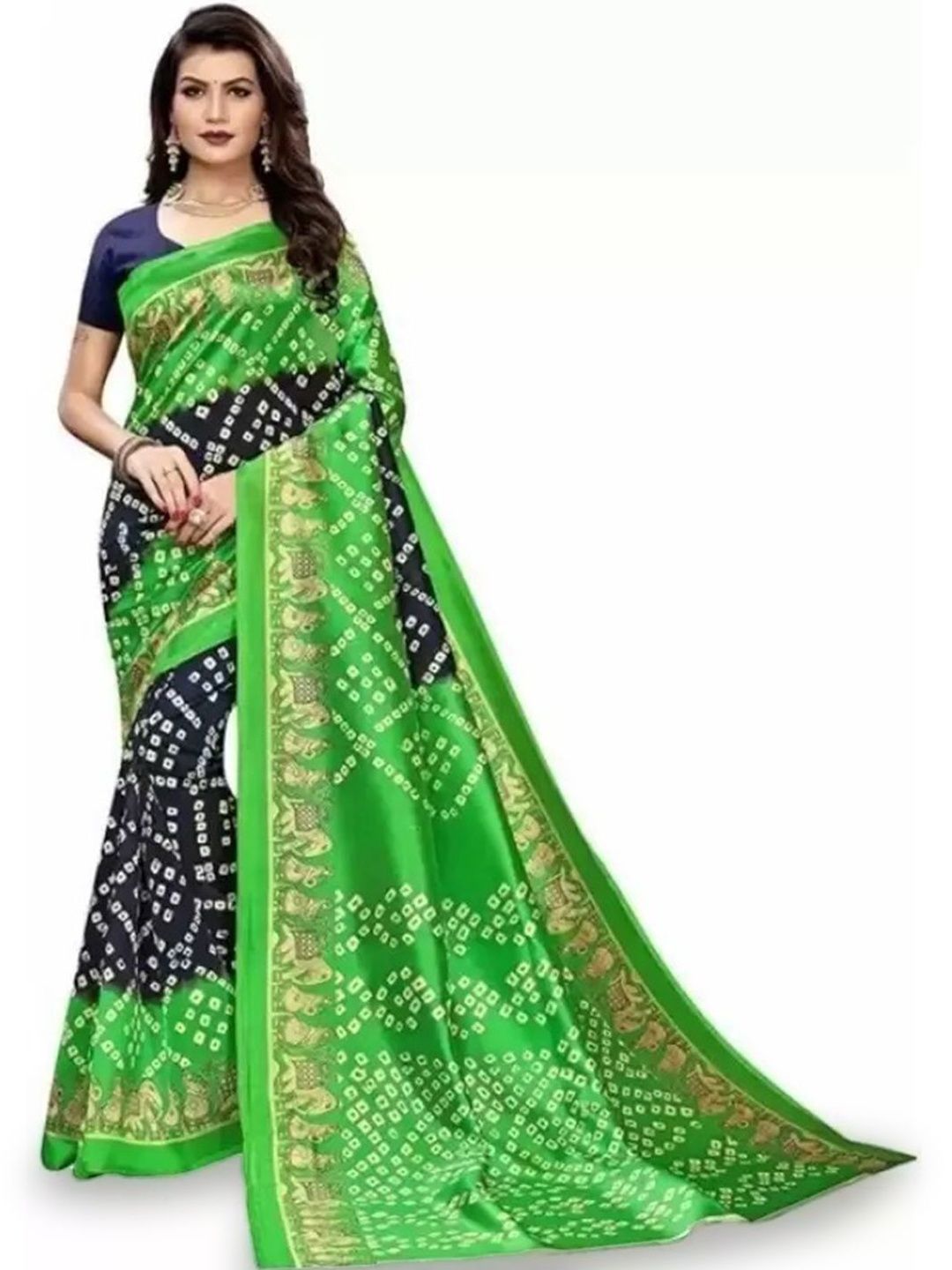 Varutex Bandhani Zari Art Silk Bandhani Saree-picture-4