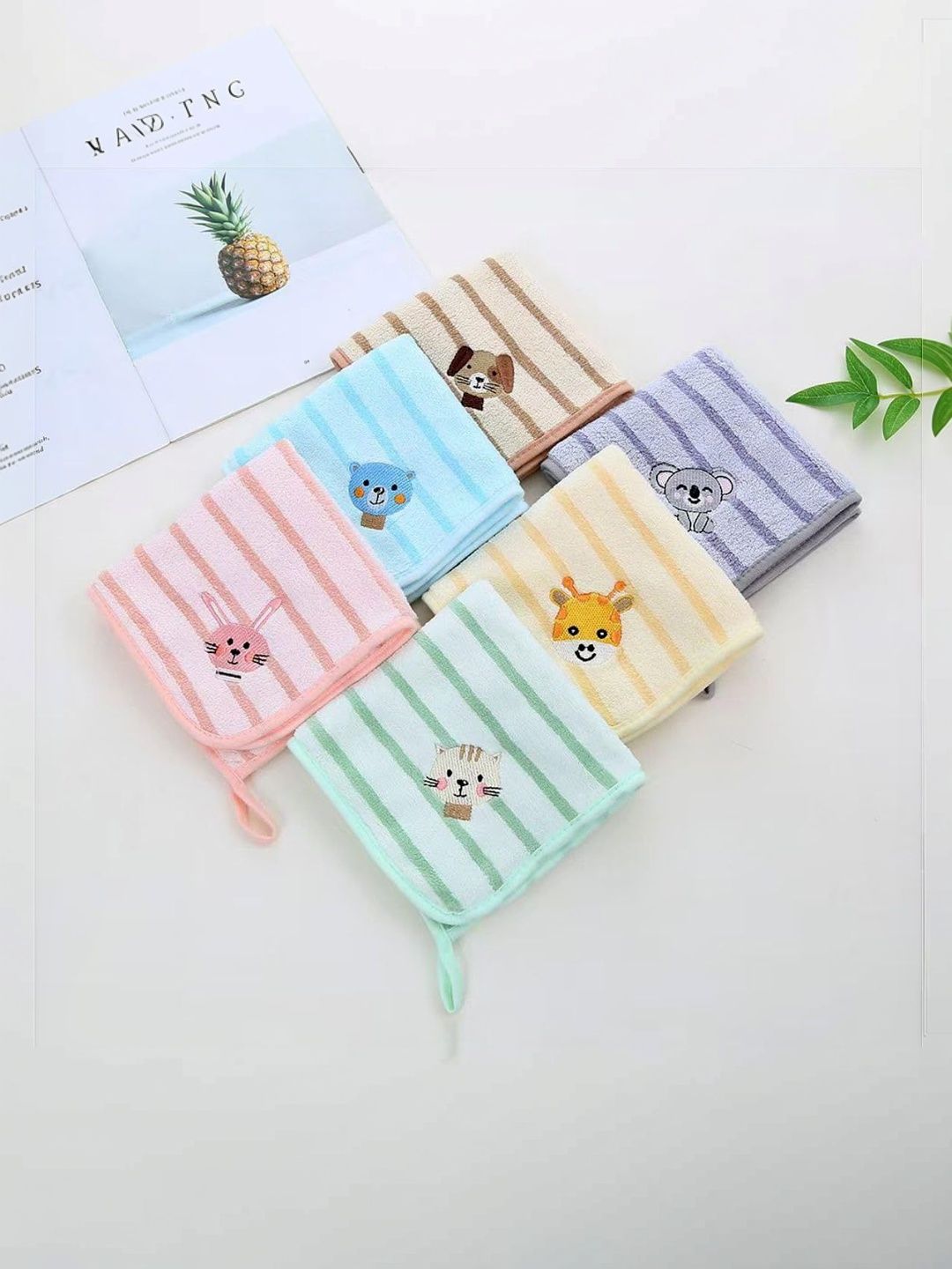 Teri Beri Pink Blue Pack of 6 Ultra Soft Cotton Face Towels-image-30