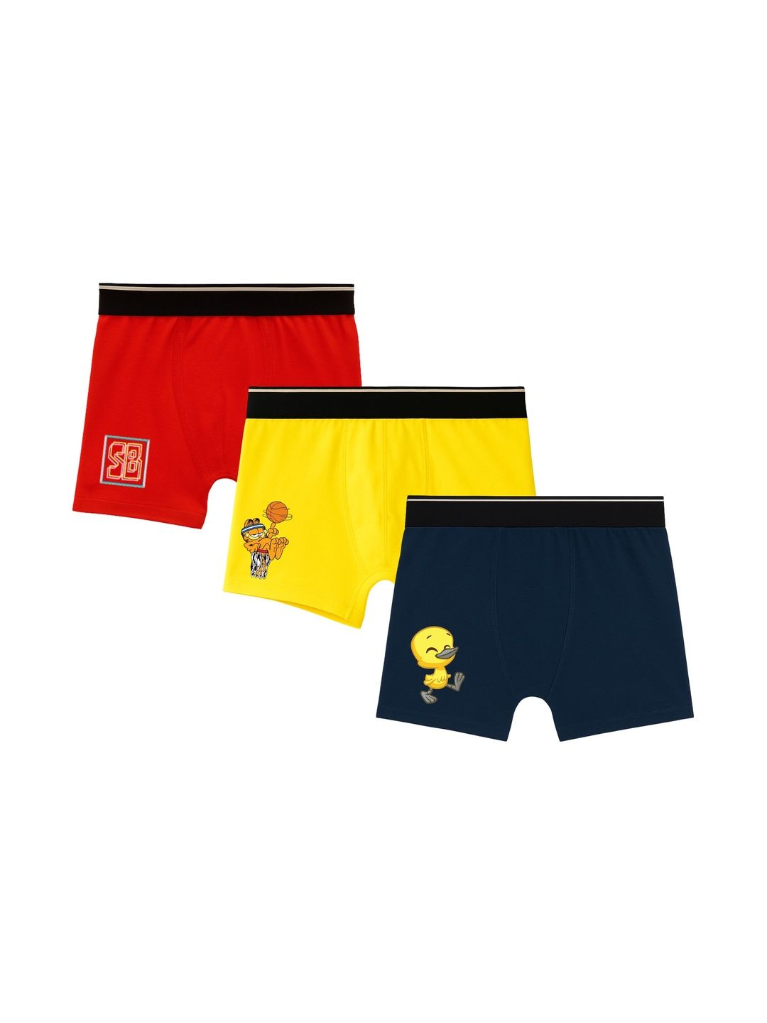 Button Bear Boys Pack of 3 Cotton Blend Assorted Printed Trunks-picture-24