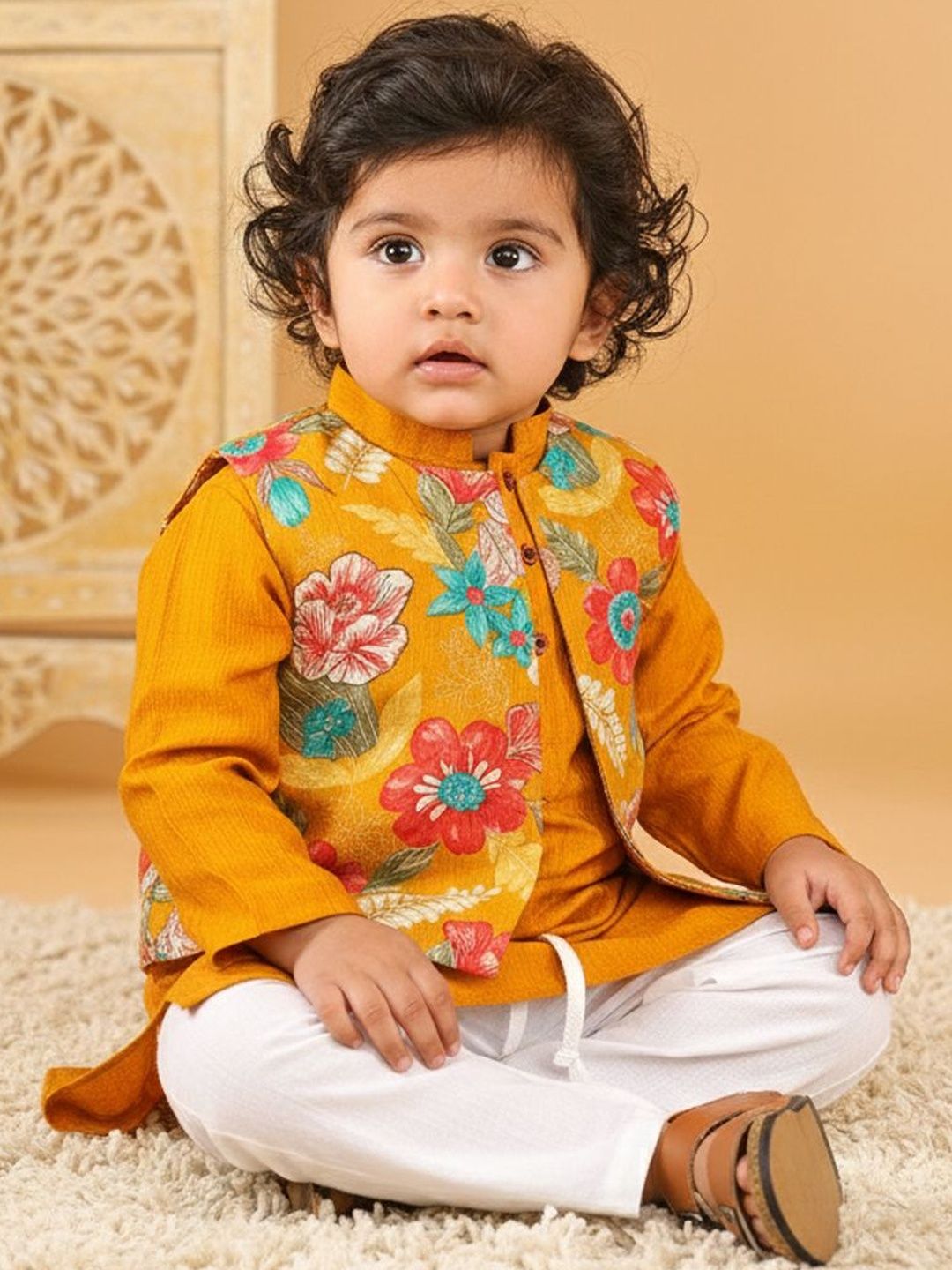 Sangria Inafts Boys Printed Pure Cotton Round Neck Kurta & Pyjamas-picture-35