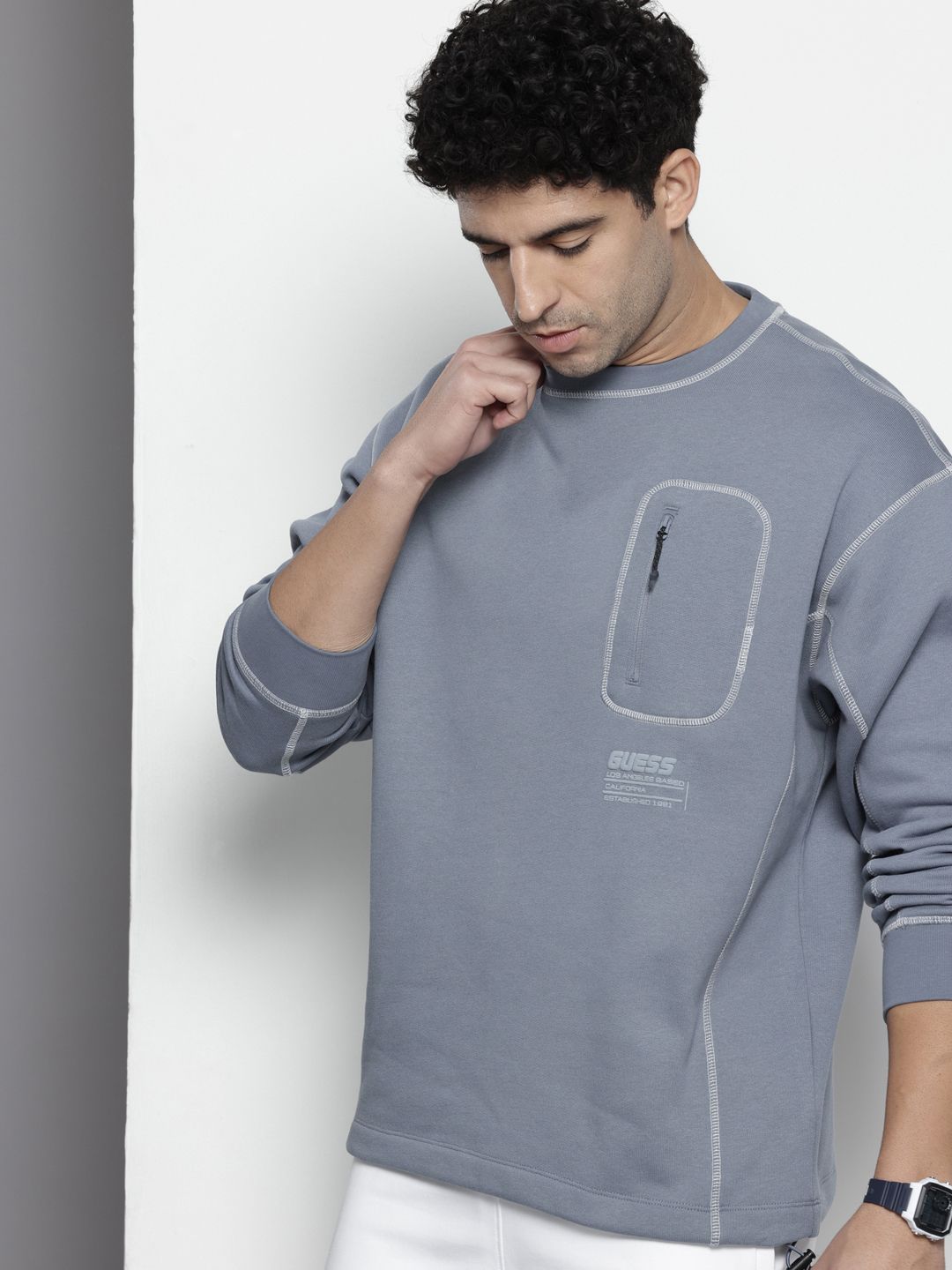 GUESS Printed Zip Detail Sweatshirt-picture-14