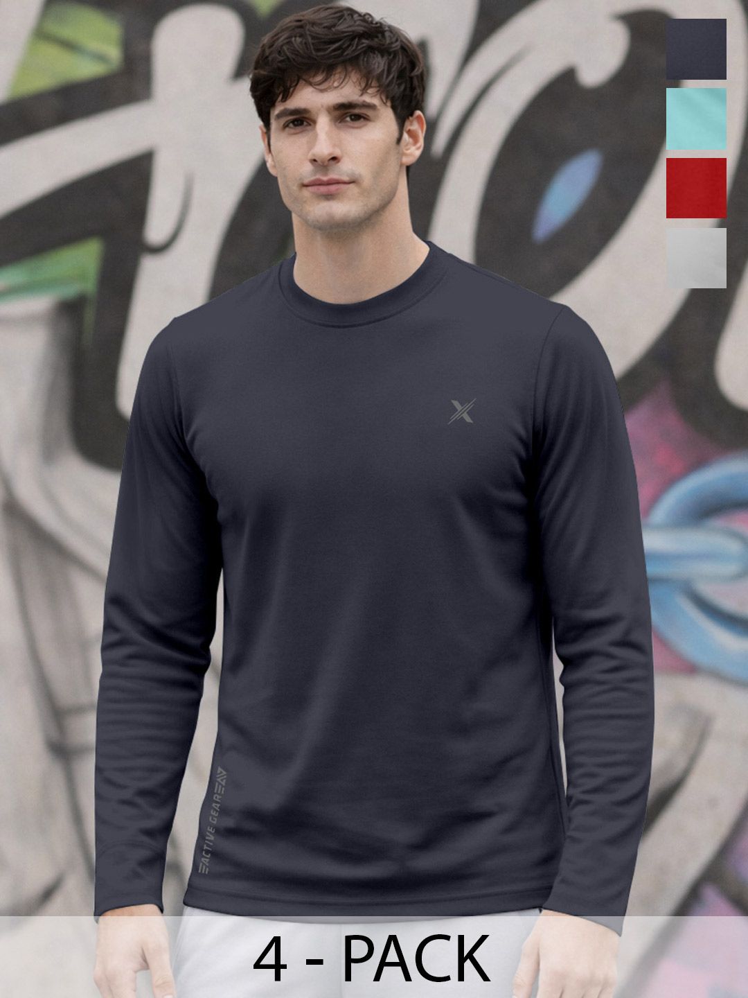 FTX Men Solid Brand Logo Long Sleeve T-shirt-picture-31