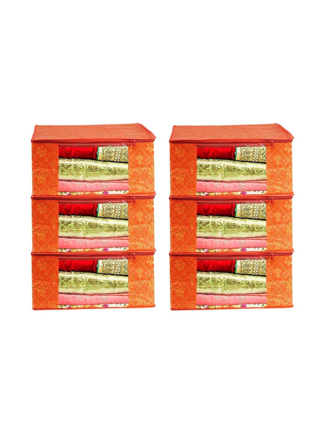 AARON INC Orange Set of 6 Regular Multi-Utility Organisers-image-42
