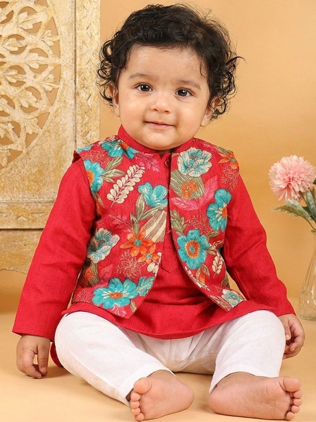 Sangria Infants Boys Printed Pure Cotton Round Neck Kurta & Pyjamas-picture-22