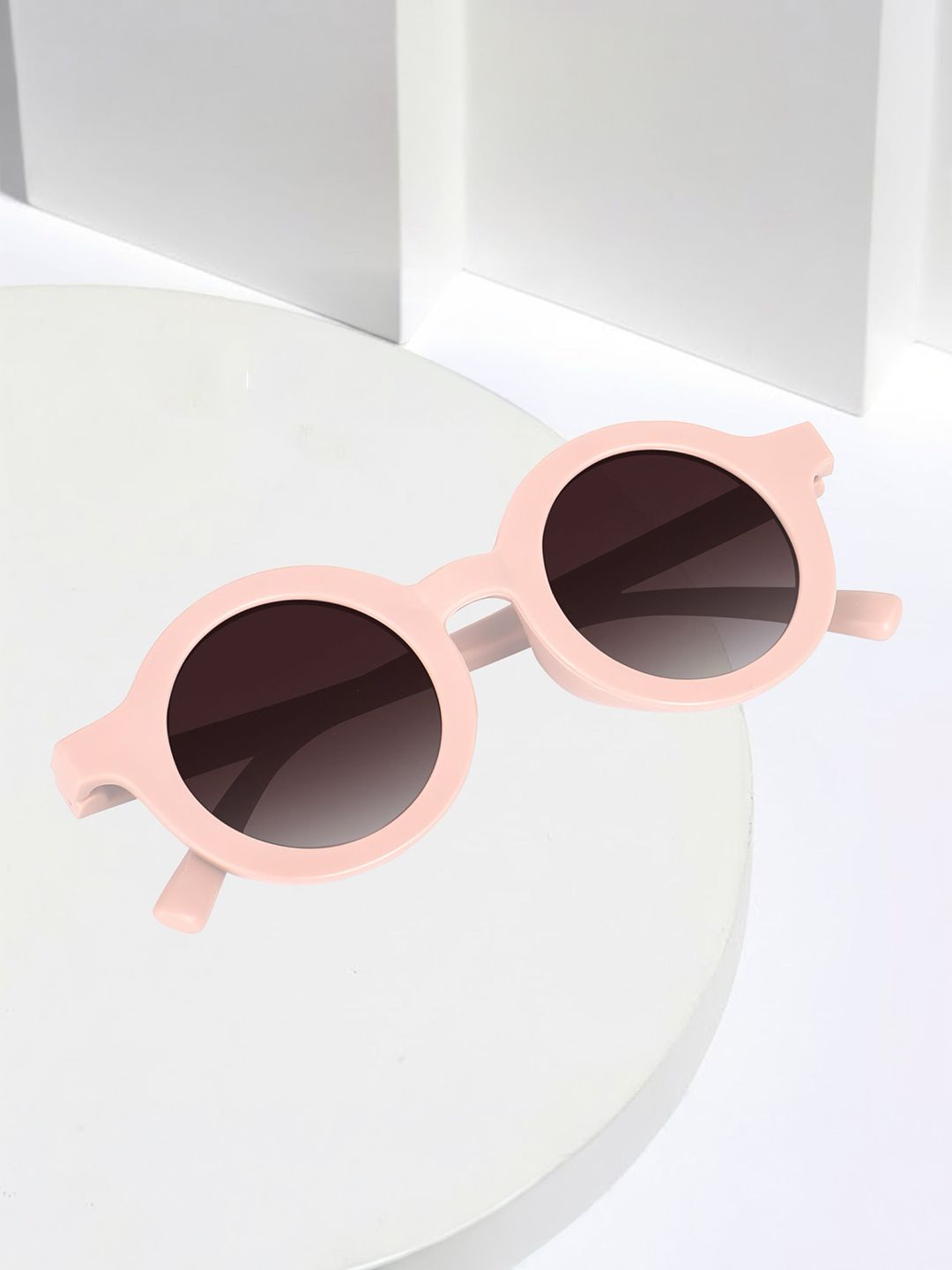 IFLASH Unisex Kids Brown Lens & Pink Round Sunglasses with-picture-10