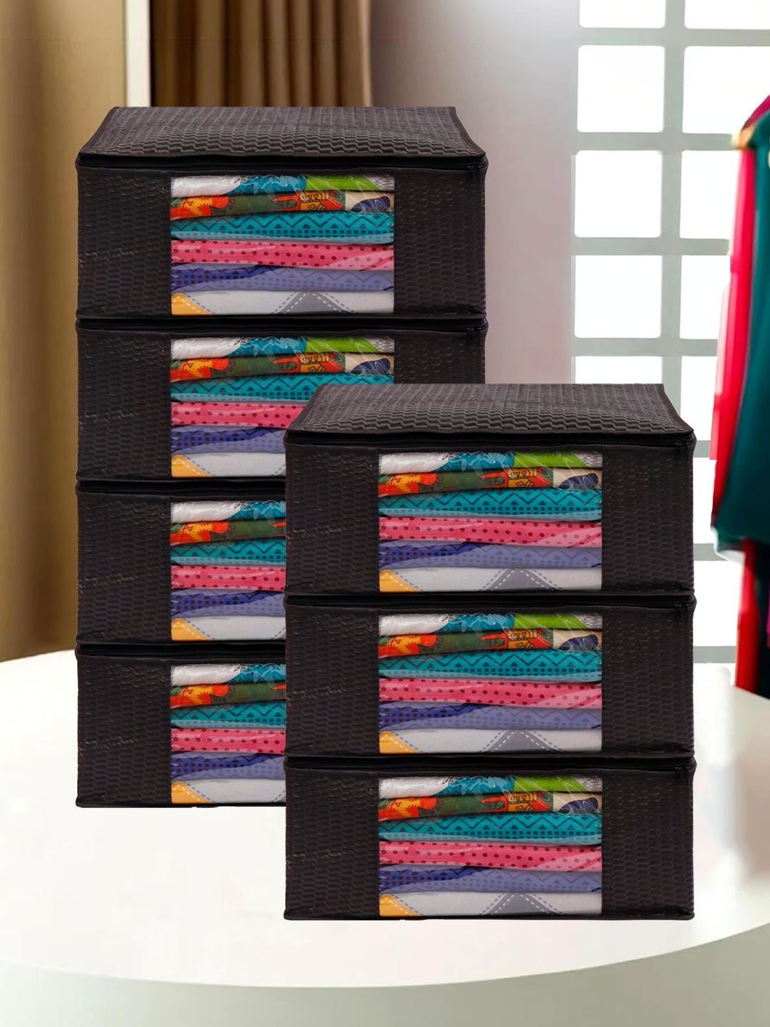 AARON INC Black Set of 6 Water Resistant Multi-Utility Organisers-image-12