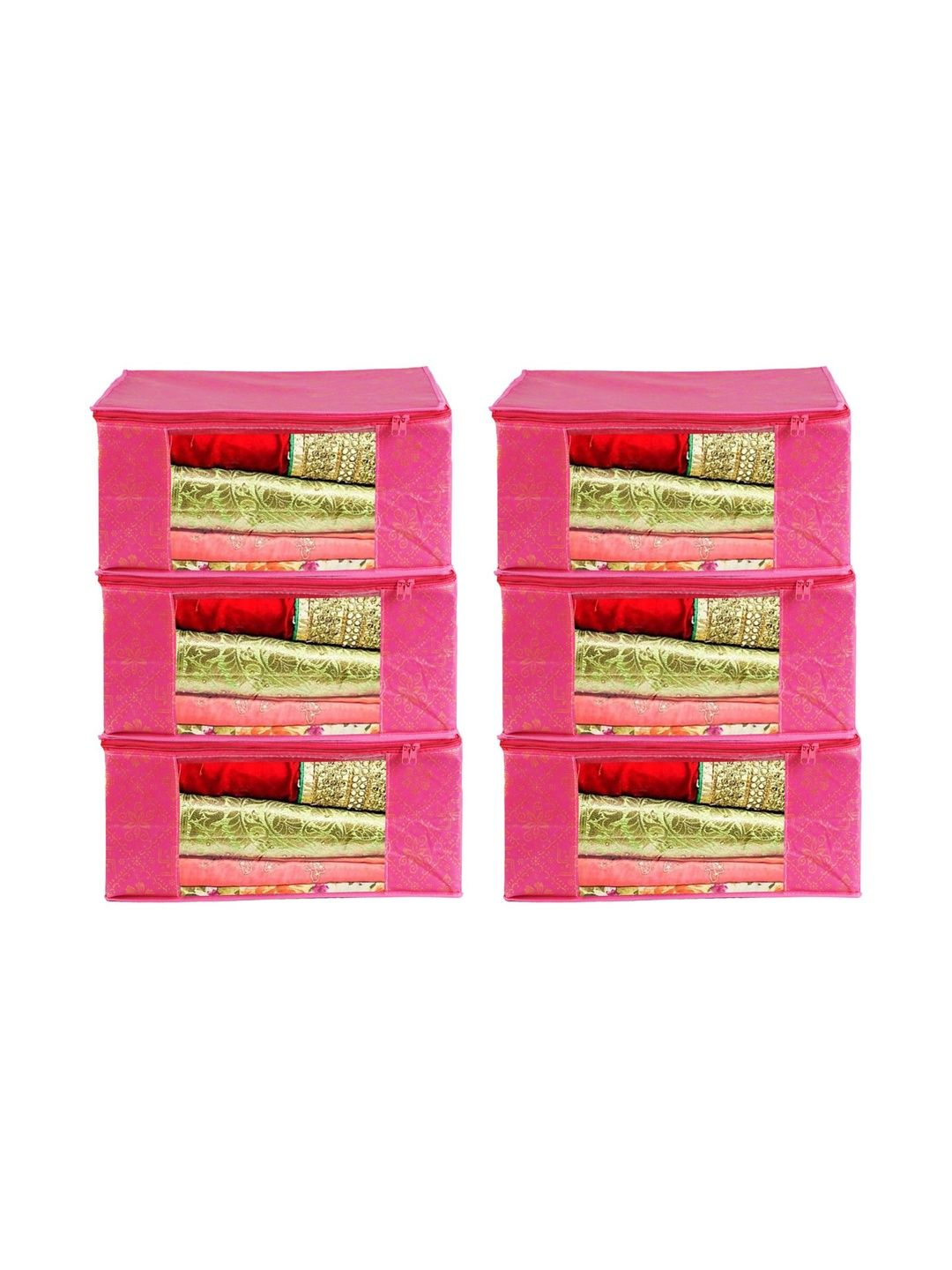AARON INC Pink Set of 6 Regular Multi-Utility Organisers-picture-20