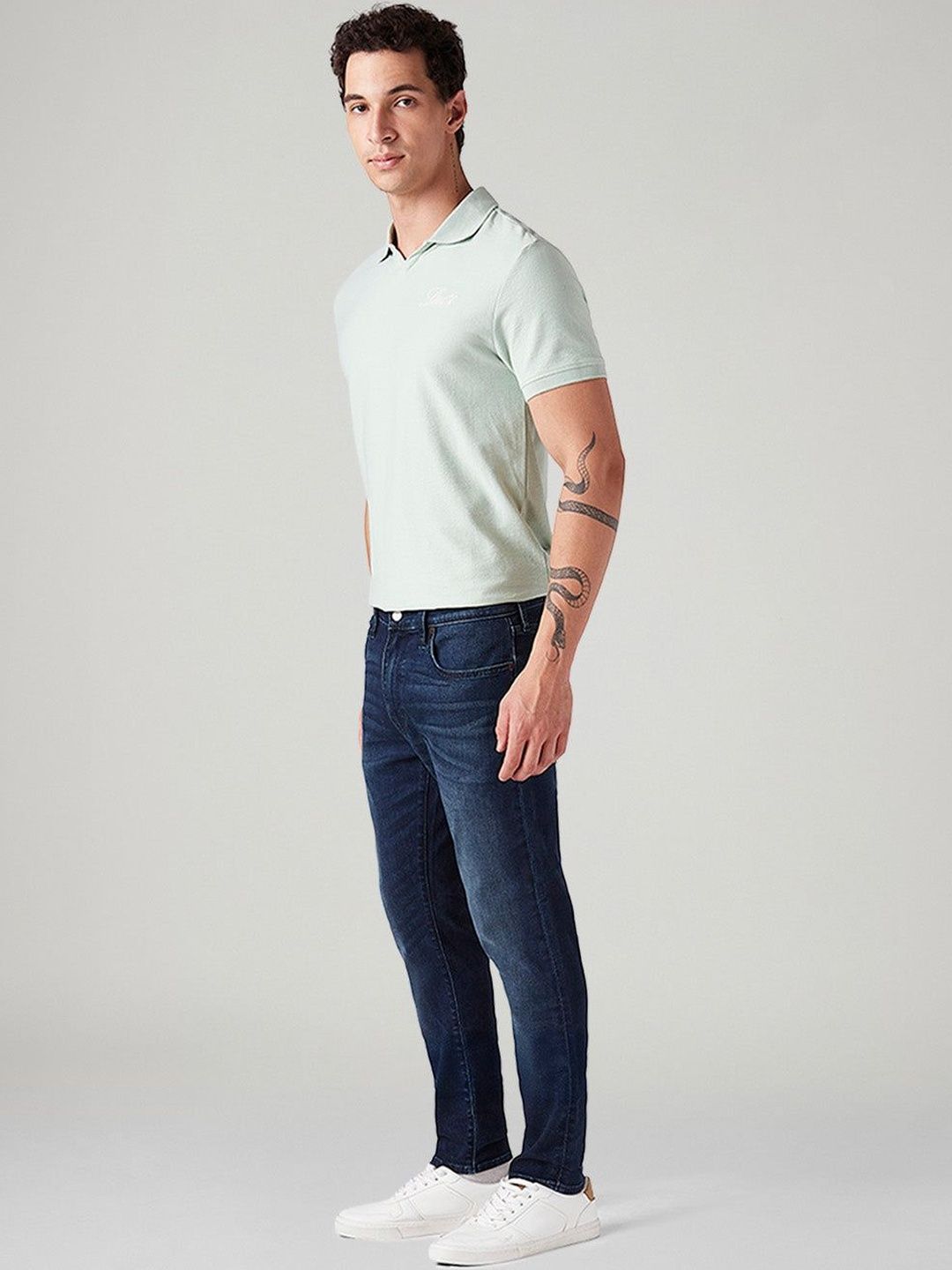 Levis Men's 512 Dark-Blue Slim Tapered Fit Mid Rise Jeans-picture-11