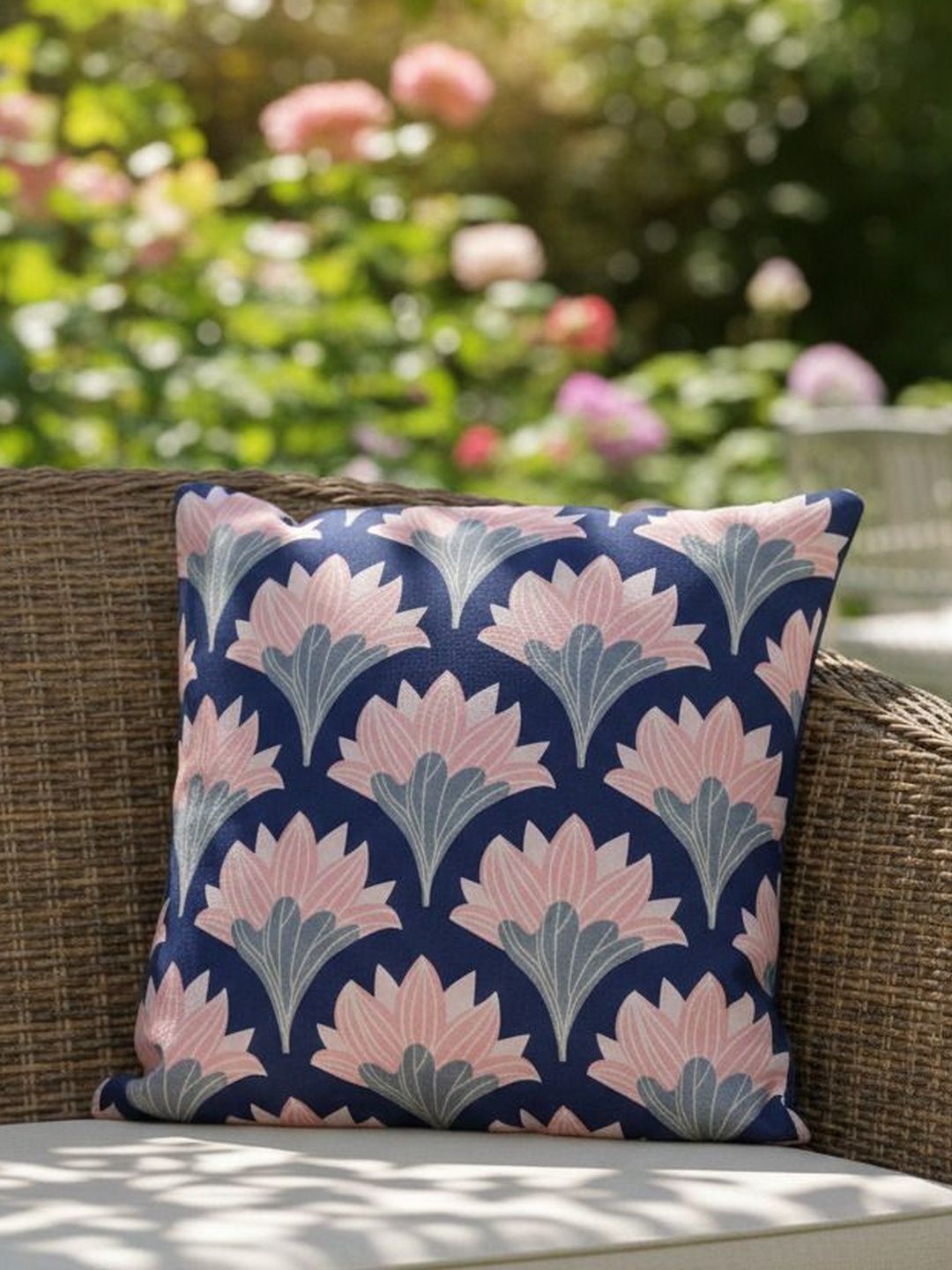 ABSTRACT INDIA Navy Blue Square Cushion Covers-image-21