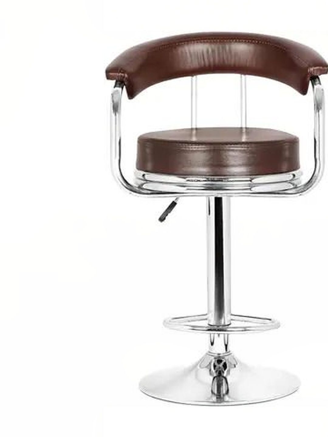 FUGO Brown Leatherette Study & Durable Low Back Bar Stool