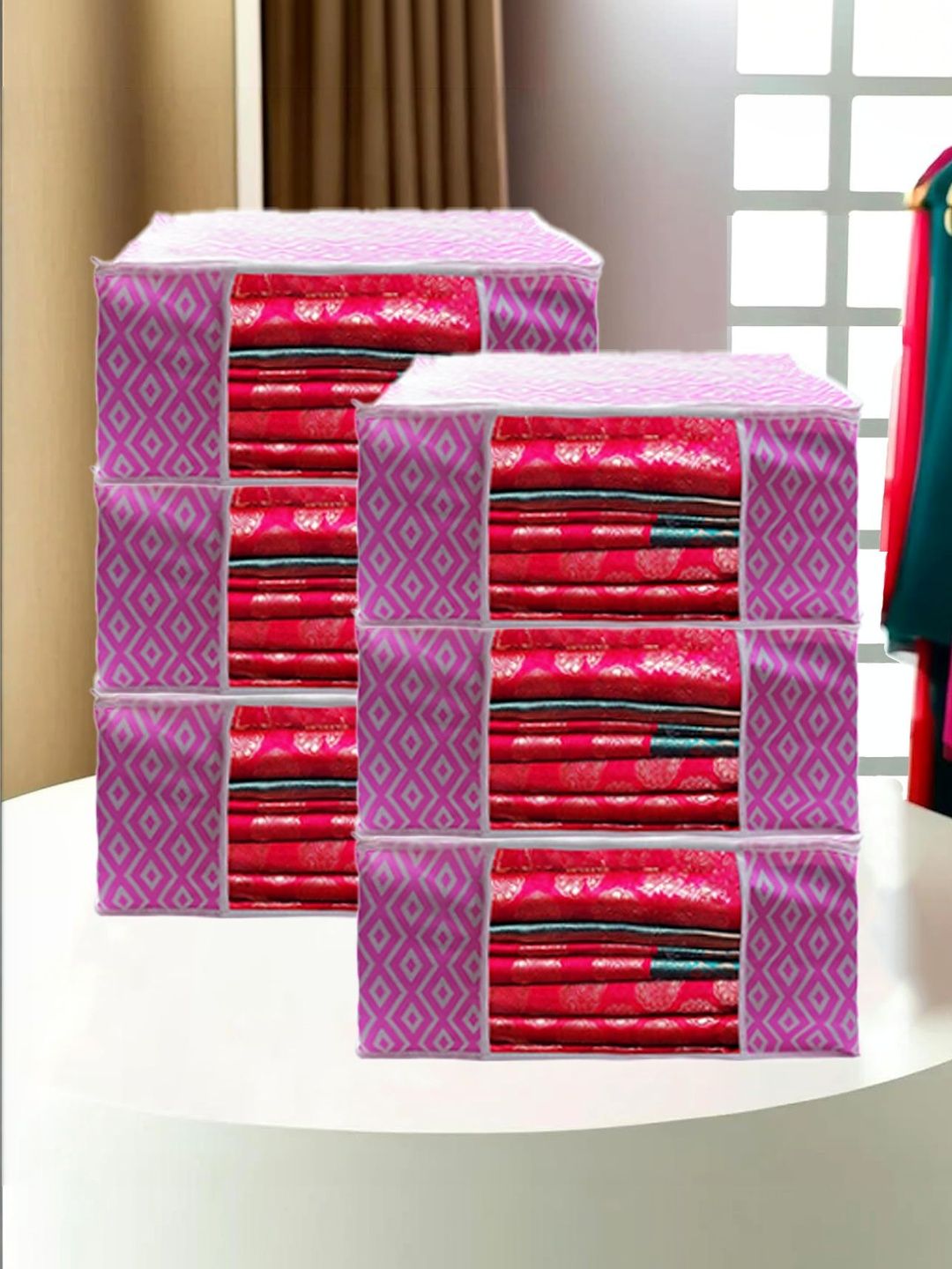 AARON INC Pink Set of 2 Regular Multi-Utility Organisers-picture-25