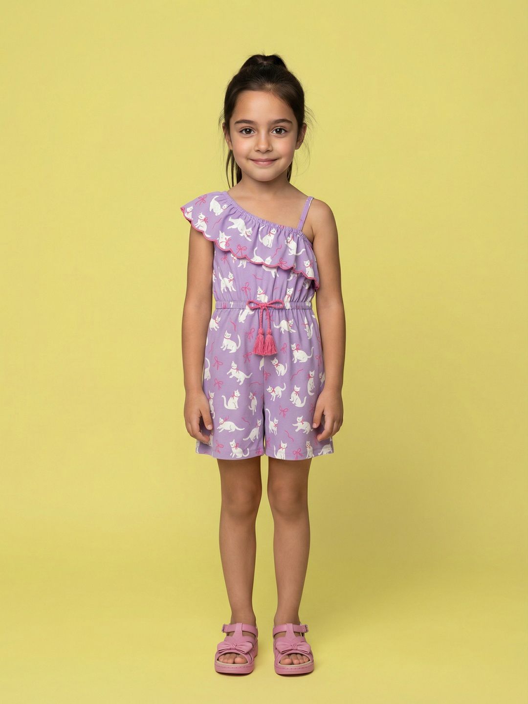 Nauti Nati Girls Printed with Ruffles Jumpsuit-picture-42