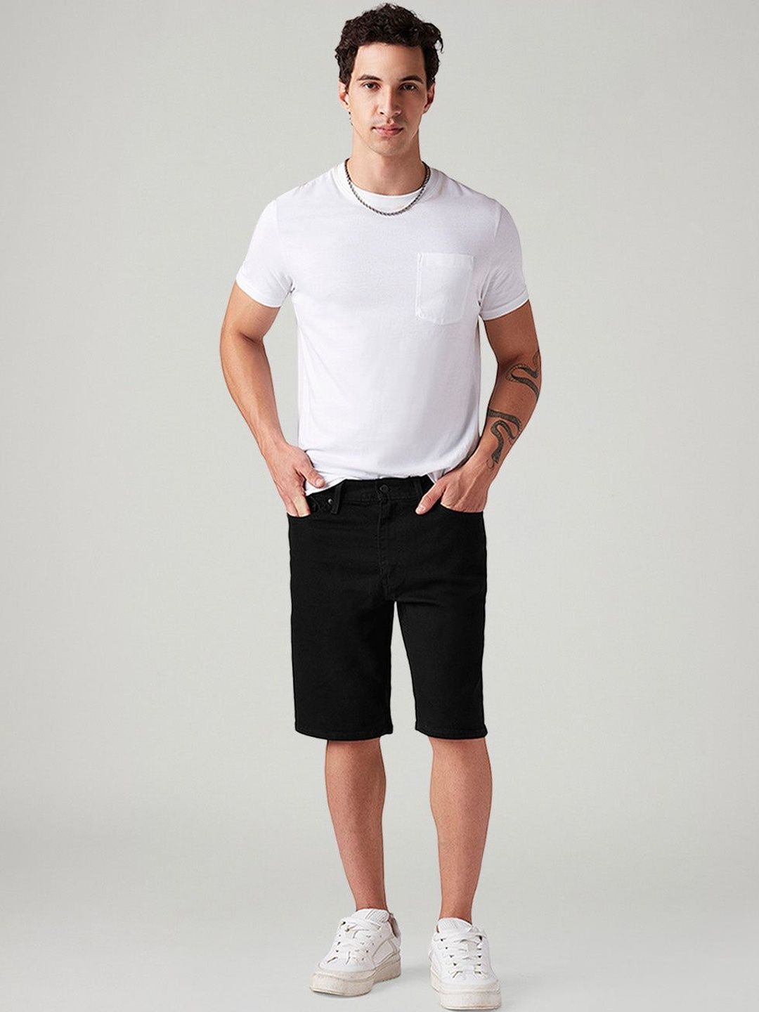 Levis Men's 541 Black Athletic Tapered Fit Mid Rise Shorts-picture-13