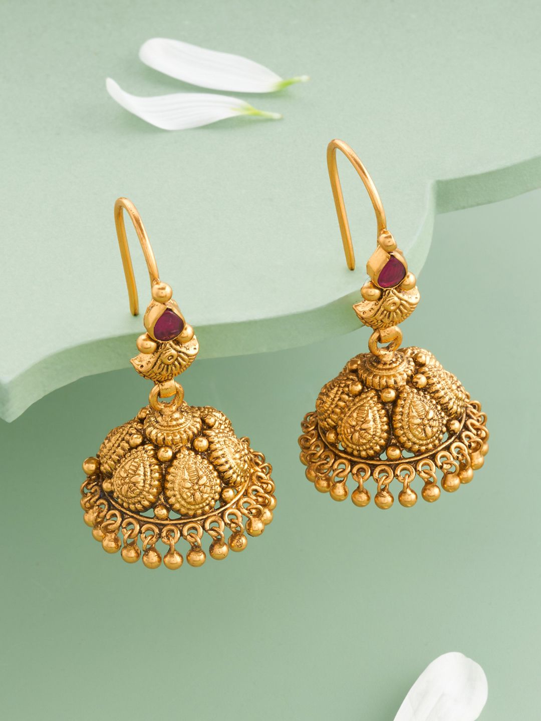 Kushal's Fashion Jewellery Dome Shaped Jhumkas Earrings-picture-22