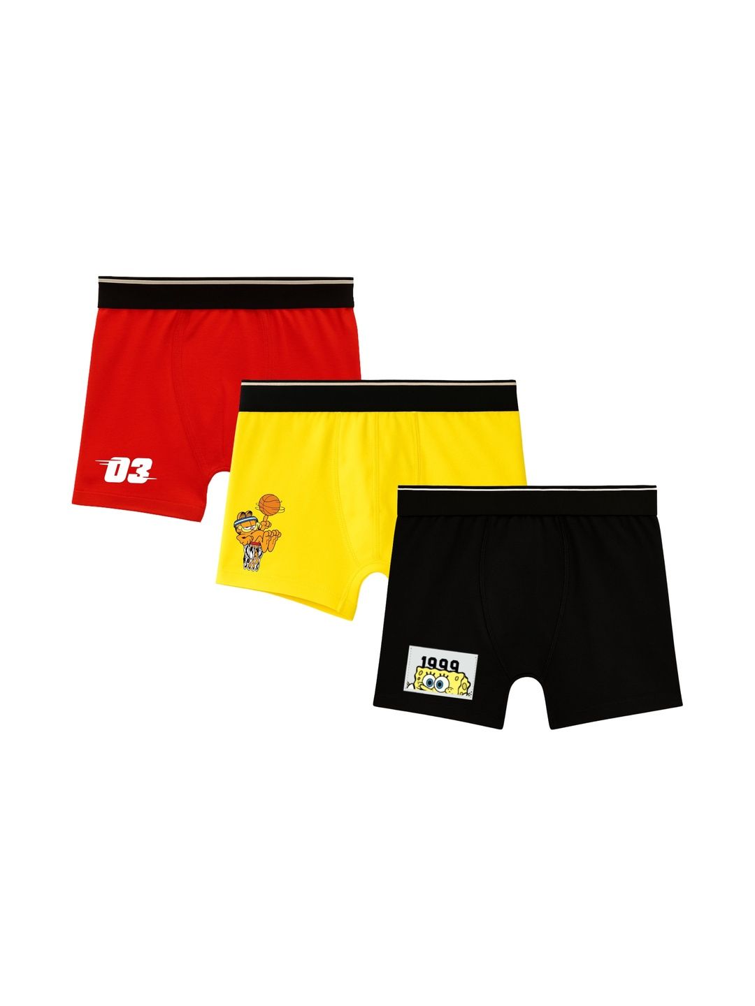 Button Bear Boys Pack of 3 Cotton Assorted Printed Trunks-picture-12