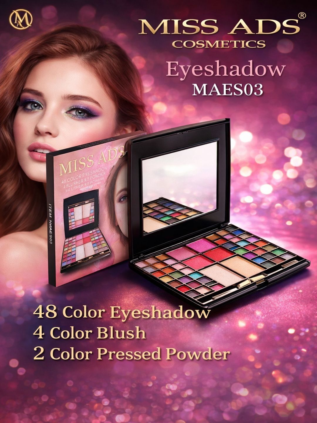 MISS ADS 48 Color Eyeshadow Palette MAES03 - 22 gm-picture-37