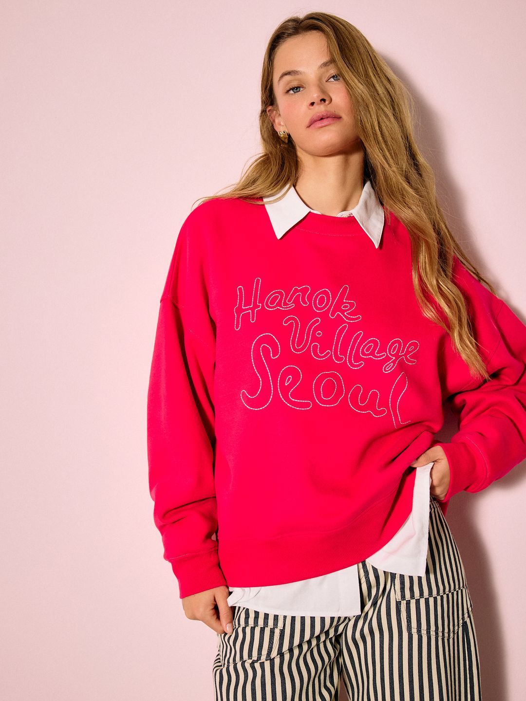 NEXT Typography Embroidered Pullover Sweatshirt-picture-51