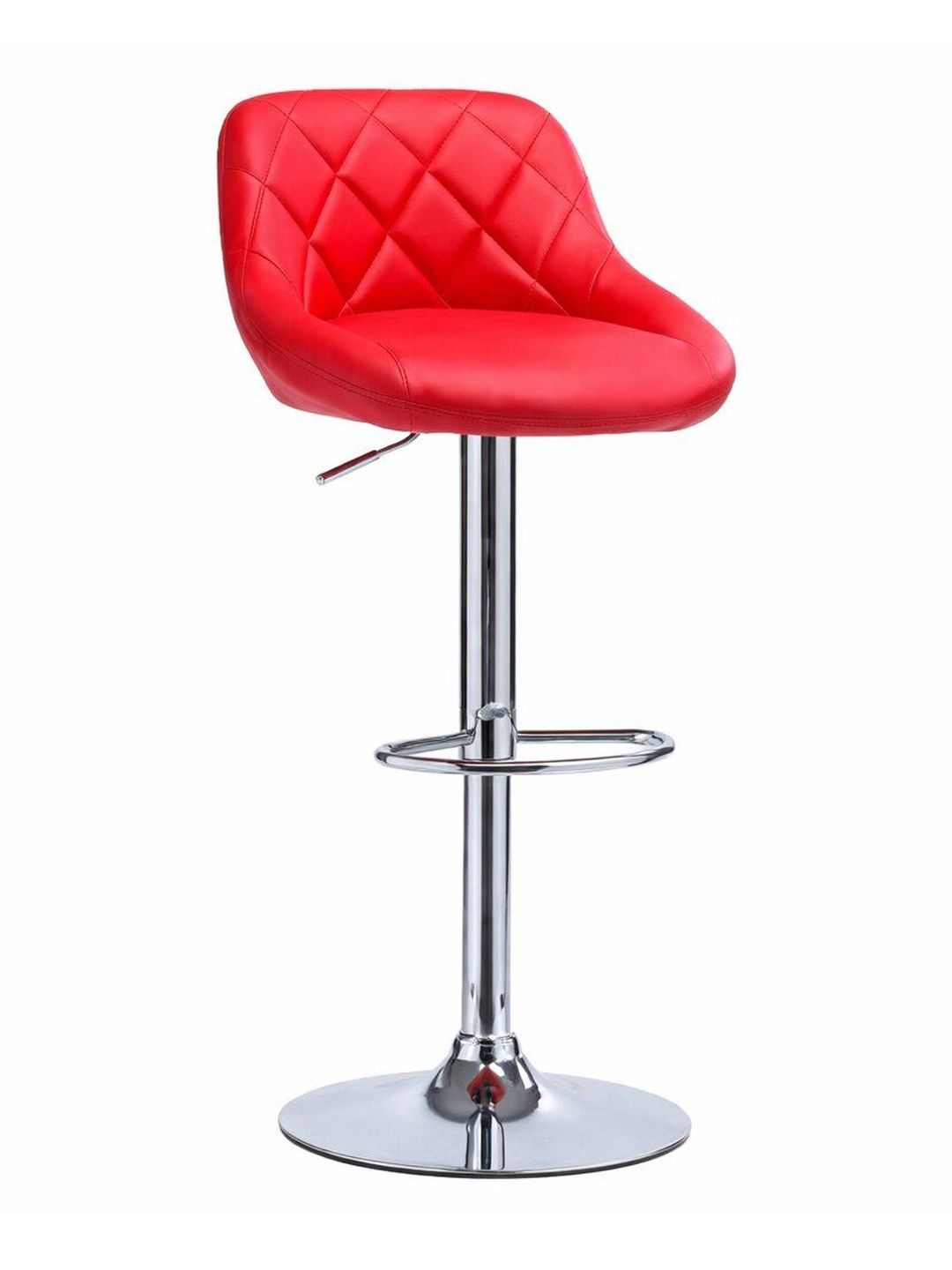 FUGO Red Leatherette Study & Durable Low Back Bar Stool