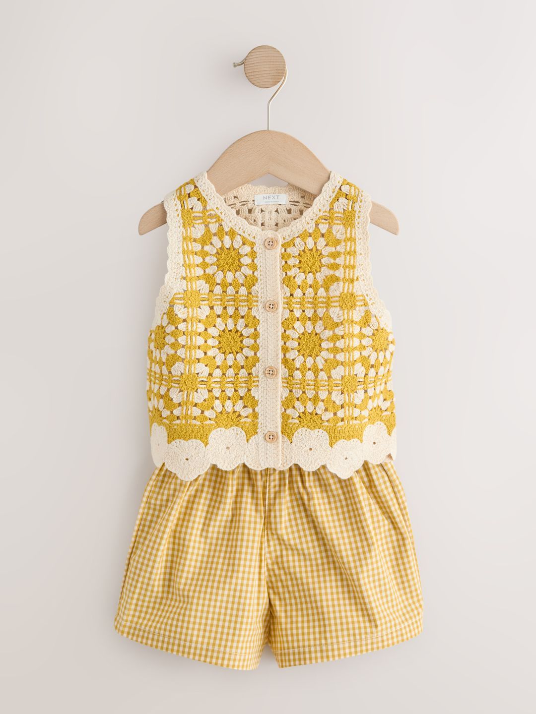 NEXT Girls Crochet Self Design Co-Ords Set-picture-20