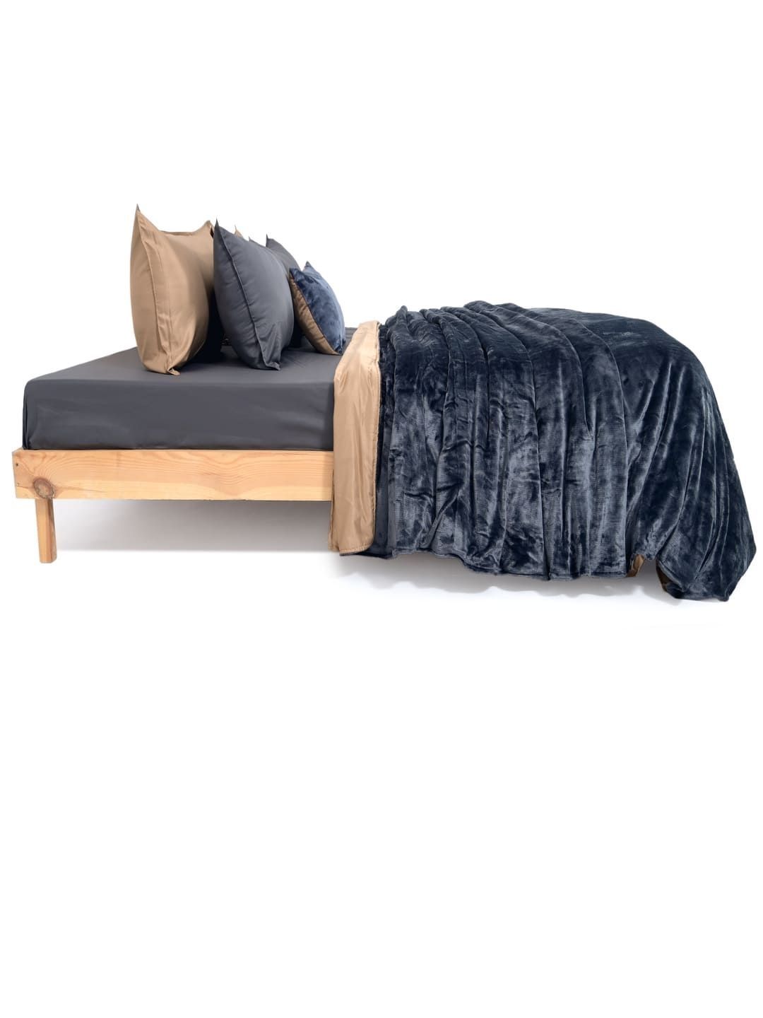 Zarf Black & Beige Solid Other 6 Piece Double King Superfine Bedding Set-image-41