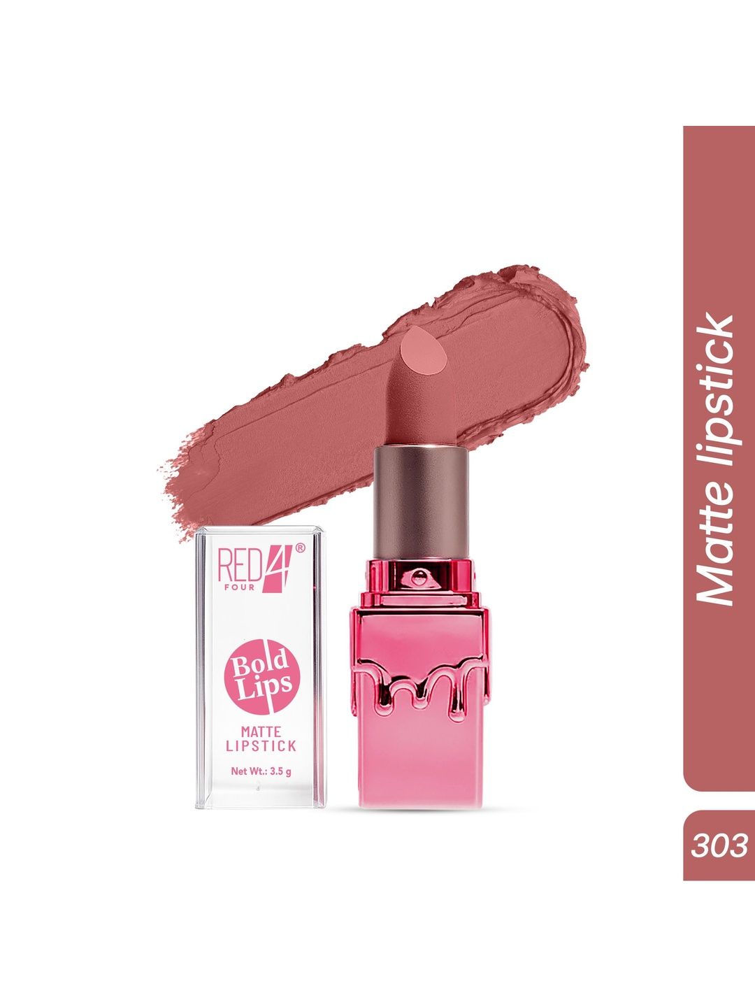 RED 4 Bold Lips Matte Bullet Lipstick - 303-picture-47