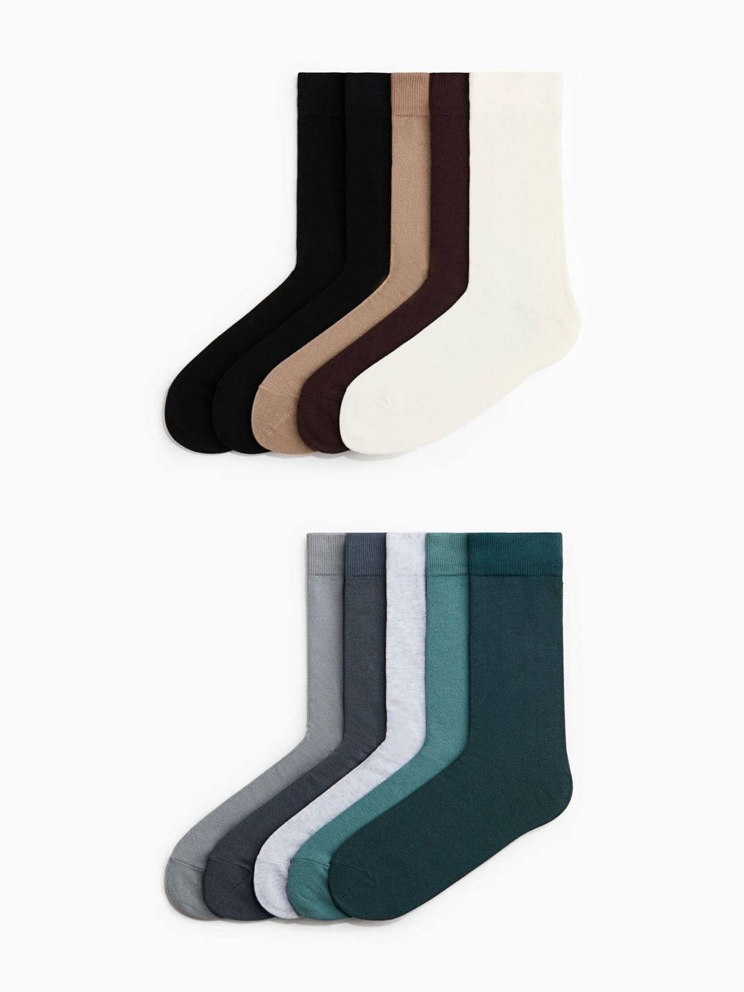 H&M Men Pack of 10 Cotton Blend Calf Length Socks-picture-26