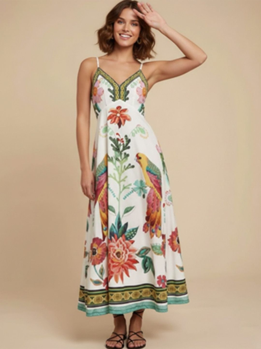 DressBerry Floral Print Fit & Flare Maxi Dress view 1