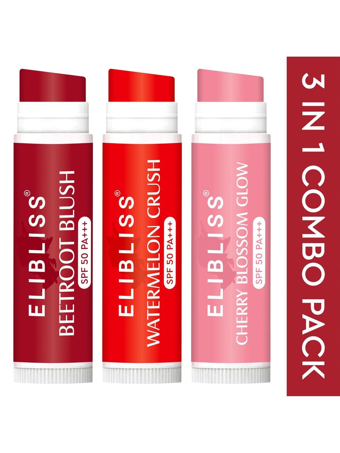 ELIBLISS Set Of 3 Beetroot Blush Watermelon Crush & Cherry Blossom Glow Lip Balm- 10g Each-image-17