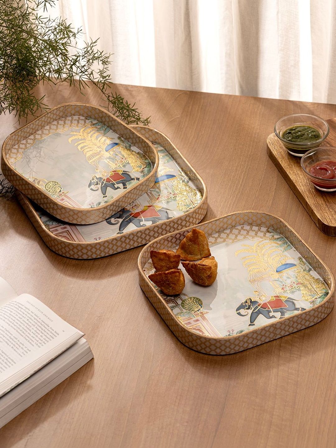 DULI Multicoloured 2026 MDF 3 Pieces Smooth Surface Serving Tray-picture-36