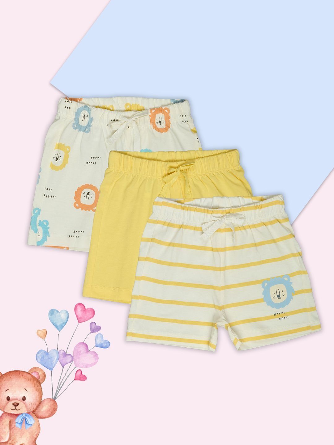 Pantaloons Baby Pack Of 3 Boys Printed Cotton Shorts-picture-10
