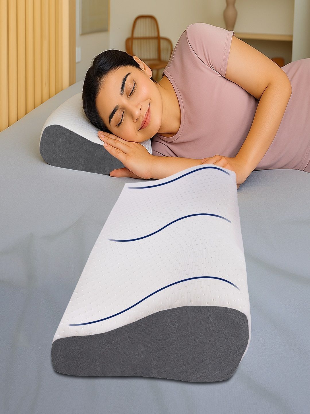 GADDA CO White Memory Foam Filled Cotton Breathable Pillow-picture-37