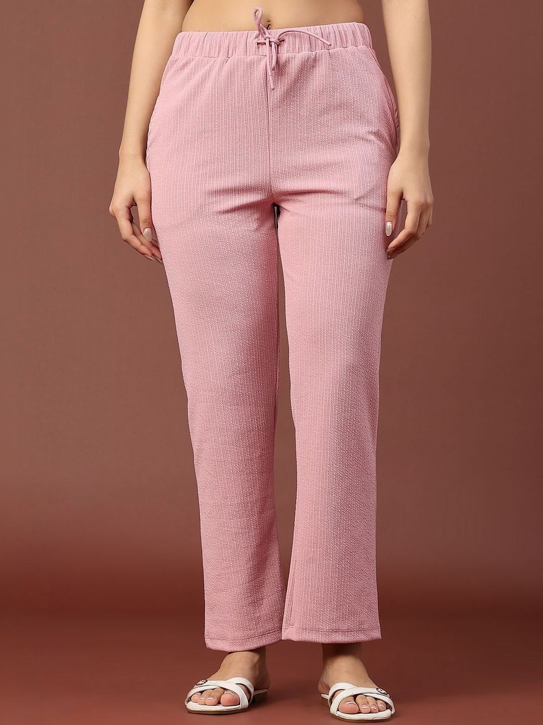V-Mart Women Textured Chinos Trousers-image-23