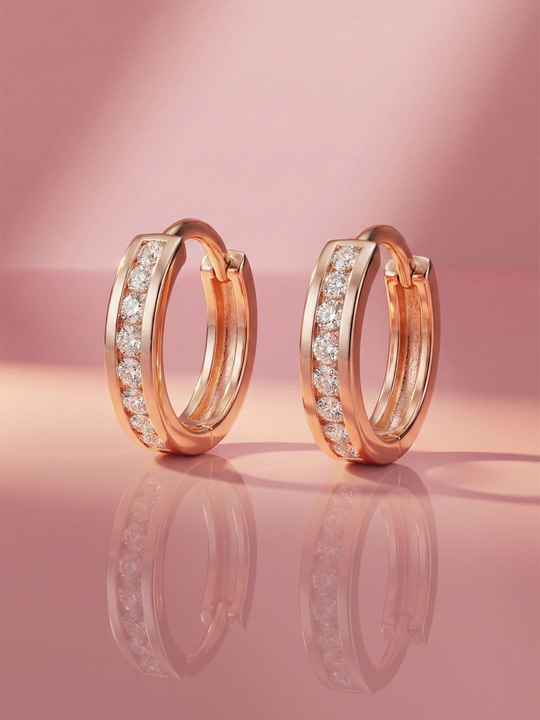 MAEJOY Half hoop Lab grown diamond 92.5 Sterling Silver 18KT Rose gold plated earrings-picture-35