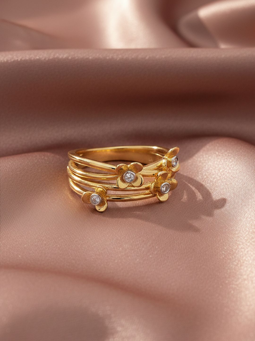 MAEJOY Multi Band Lab Grown Diamond 92.5 Sterling Silver 18KT Gold Plated Ring-picture-16