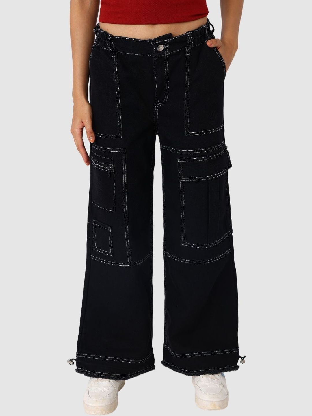 Freehand by The Indian Garage Co Women Wide Leg Mid-Rise Jeans-picture-10