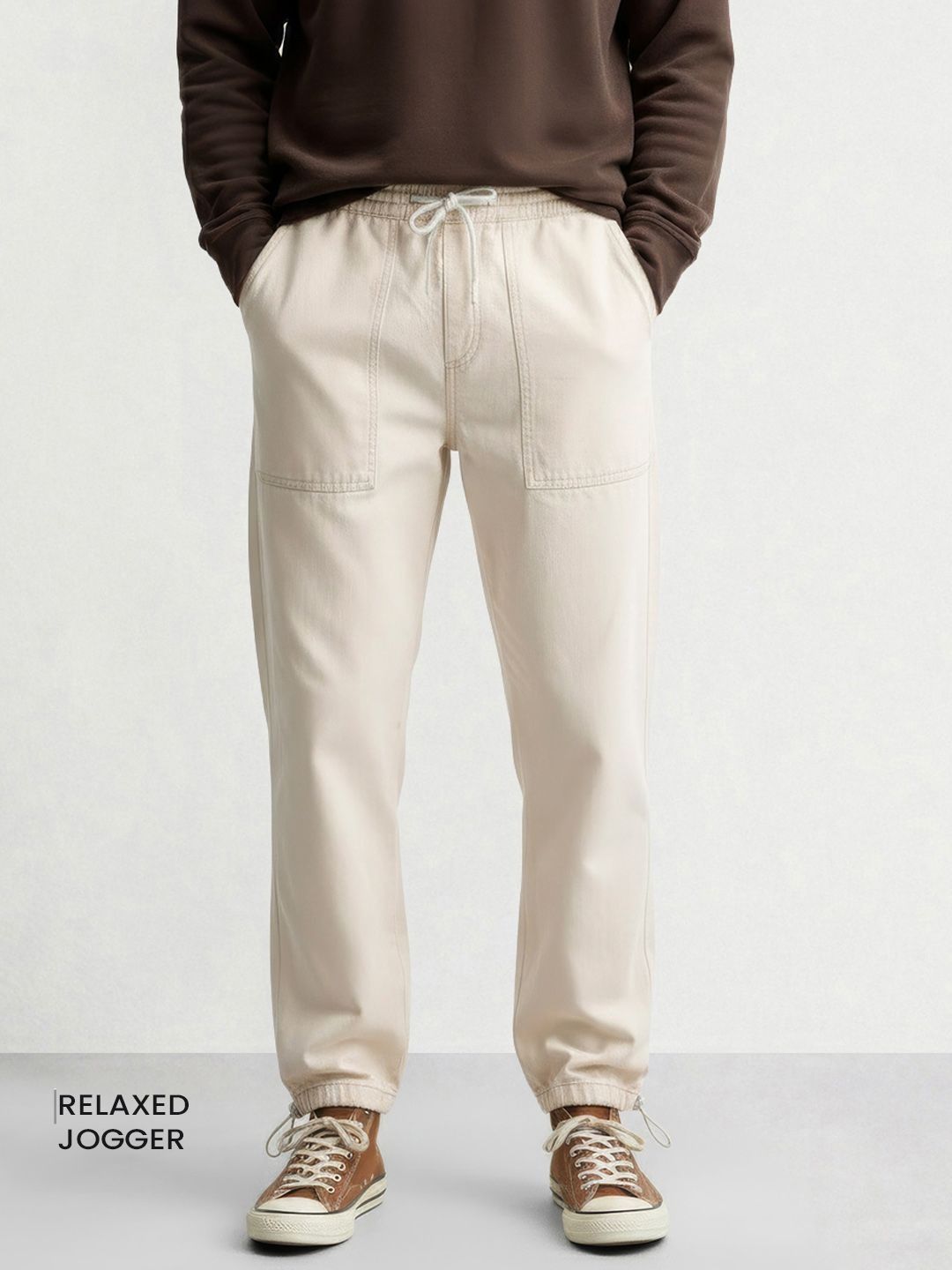 The Indian Garage Co Men Jogger Mid-Rise Stretchable Jeans