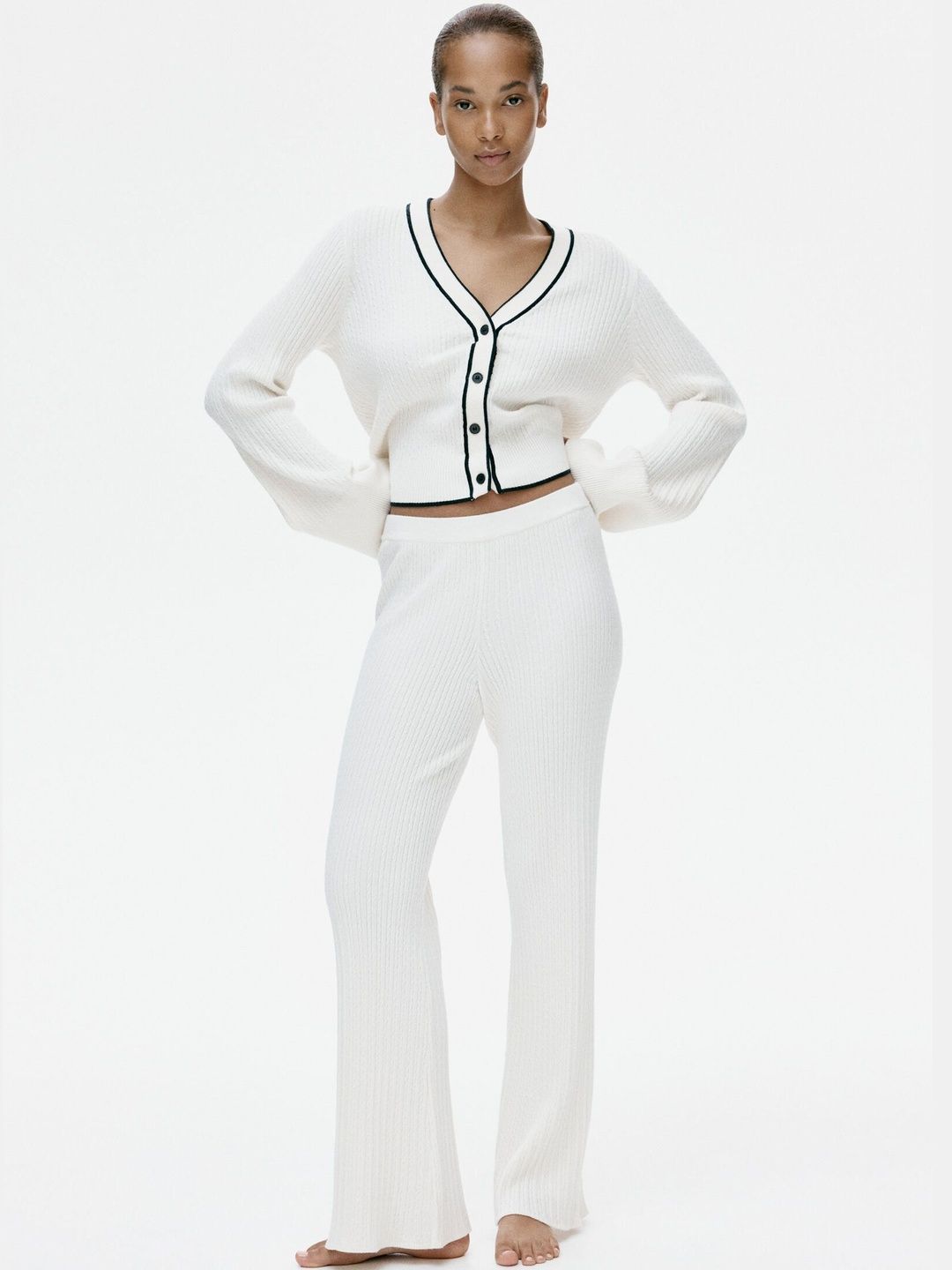 H&M Flared Cable-knit Trousers-image-20