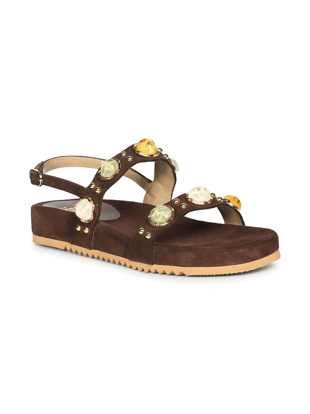 Saint G Embellished Suede Party Flatform Sandals-picture-12