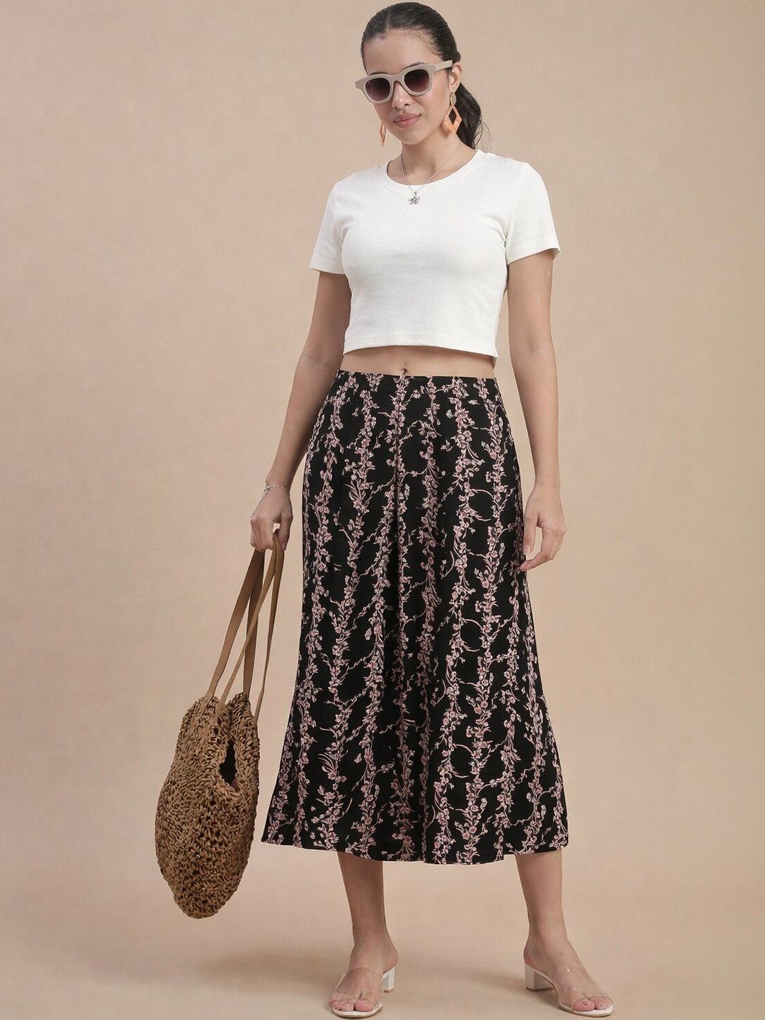 De Moza Floral Printed Cropped Wide Leg Palazzo-picture-22