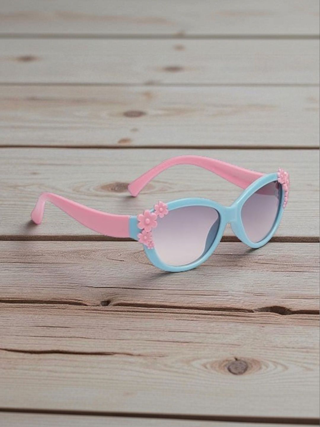 RICH CLUB Girls Brown Lens & Blue Oval Sunglasses with-picture-46