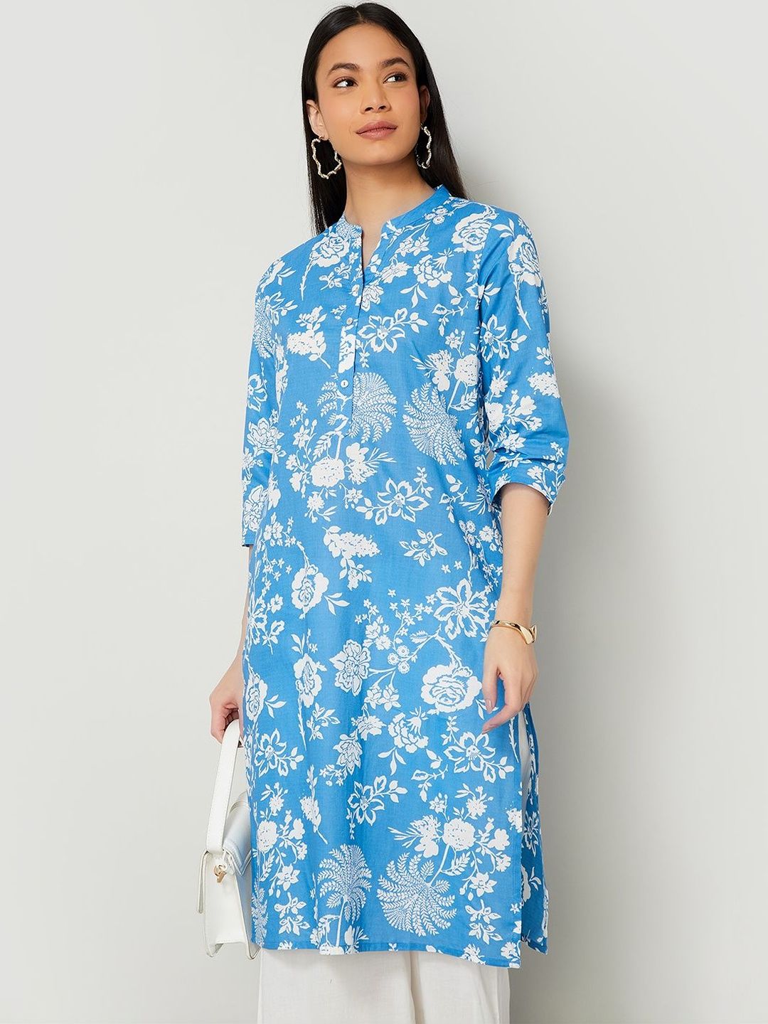 Melange by Lifestyle Women Printed Mirror Work Kurta-picture-28